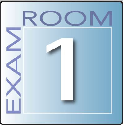 Clinton Industries Door Sign Exam Room Clinton Industries Exam Room 1 - Each - EX1-B-EA