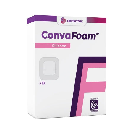 ConvaTec Foam Dressing ConvaFoam™ Silicone 5 X 5 Inch With Border Film Backing Silicone Adhesive Square Sterile - Box of 10 - 423525-BX