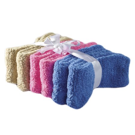 Silverts Adaptive LLC Slipper Socks Silverts® X-Large Blue / Tan / Pink Above the Ankle - Pack of 1 - SV19150_SV467_XL-PK