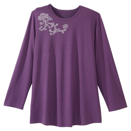 Silverts Adaptive LLC Adaptive Shirt Silverts® 2X-Large Eggplant Without Pockets Long Sleeve Female - Each - SV196_SV37_2XL-EA