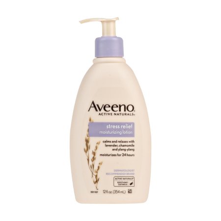 J & J Sales Hand and Body Moisturizer Aveeno® Stress Relief 12 oz. Pump Bottle Lavender Scent Lotion - Each - 38137003916-EA