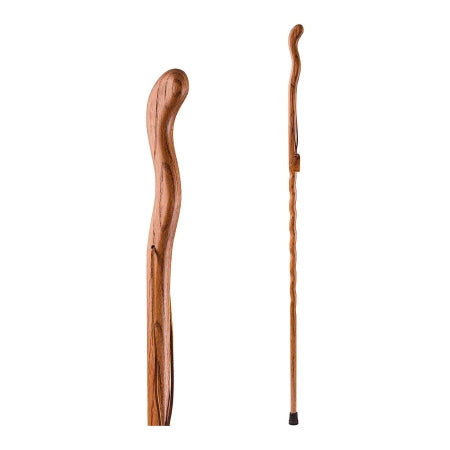 Mabis Healthcare Walking Stick Brazos™ Twisted Wood 55 Inch Height Hickory - Each - 602-3000-1281-EA