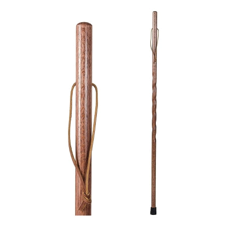 Mabis Healthcare Walking Stick Brazos™ Twisted Backpacker Wood 55 Inch Height Red Oak - Each - 602-3000-1012-EA