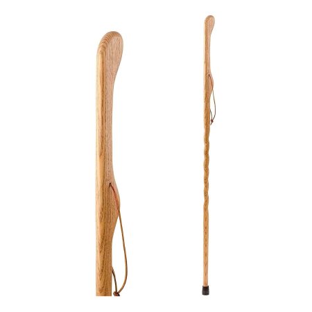 Mabis Healthcare Walking Stick Brazos™ Twisted HitchHiker Wood 55 Inch Height Oak - Each - 602-3000-1110-EA
