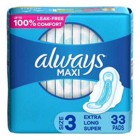 Procter & Gamble Feminine Pad Always® Maxi With Wings Regular Absorbency - Pack of 33 - 03700098727-PK