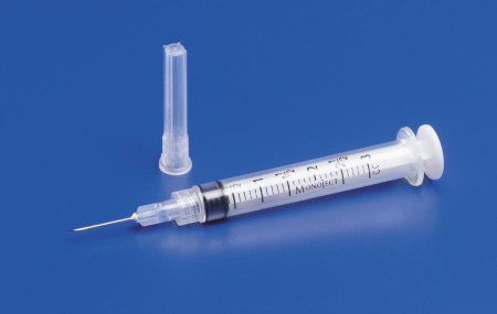 Cardinal Standard Hypodermic Syringe with Needle Monoject™ 3 mL 1 Inch 22 Gauge NonSafety Regular Wall - Box of 100 - 8881513231-BX