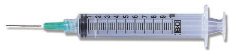 BD Standard Hypodermic Syringe with Needle PrecisionGlide™ 10 mL 1-1/2 Inch 20 Gauge NonSafety Regular Wall - Case of 400 - 309645-CS