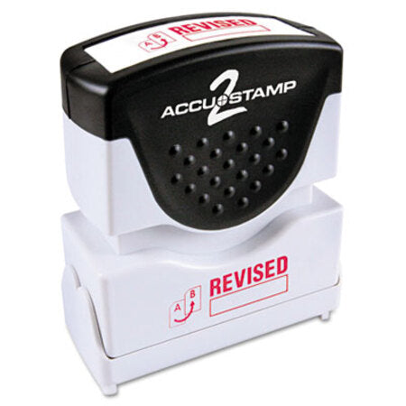 ACCUSTAMP2® Pre-Inked Shutter Stamp, Red, REVISED, 1.63 x 0.5 - Each - COS-035587-EA
