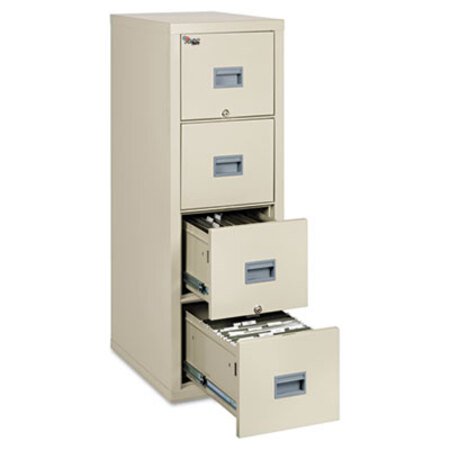 FireKing® Patriot by FireKing Insulated Fire File, 1-Hour Fire Protection, 4 Legal/Letter File Drawers, Parchment, 17.75 x 25 x 52.75 - Each - FIR-4P1825CPA-EA