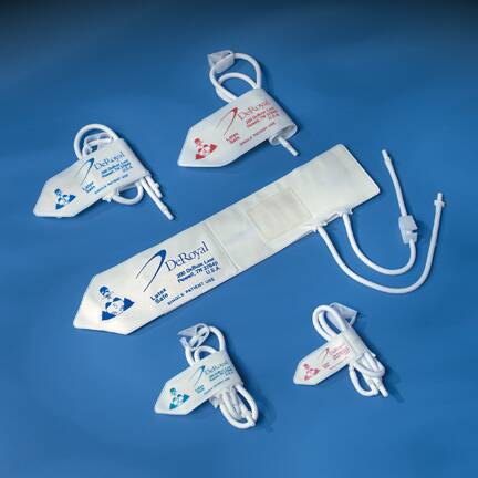 DeRoyal Single Patient Use Blood Pressure Cuff DeRoyal® 4 to 8 cm Arm Cloth Fabric Cuff Neonatal 2 Cuff - Case of 10 - 72-3122-CS