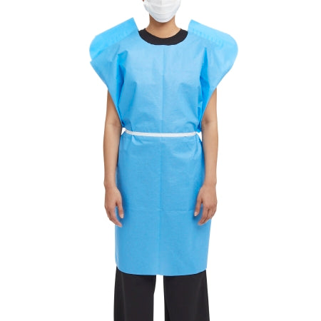 McKesson Patient Exam Gown McKesson One Size Fits Most Blue Disposable - Case of 50 - 18-831-CS