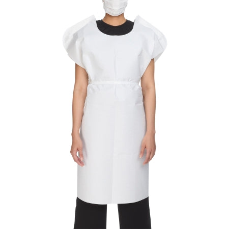 McKesson Patient Exam Gown McKesson One Size Fits Most White Disposable - Each - 18-846-EA