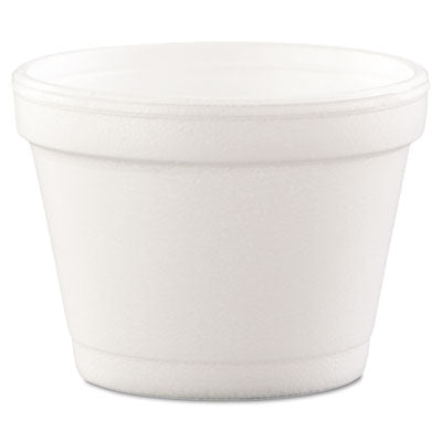 Dart® Bowl Containers, 4 oz, White, Foam, 1,000/Carton - CT/1000 - DCC-4J6-CT