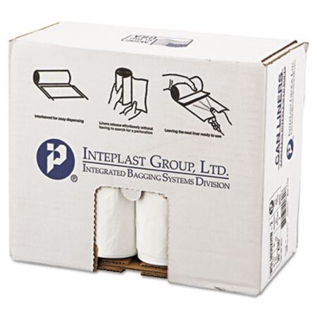 Inteplast Group Low-Density Commercial Can Liners, 30 gal, 0.7 mil, 30" x 36", White, 25 Bags/Roll, 8 Rolls/Carton - CT/1 - IBS-SL3036XHW2-CT