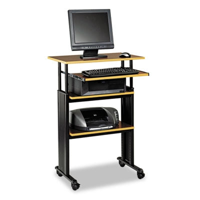 Safco® Muv Stand-Up Adjustable-Height Desk, 29.5" x 22" x 35" to 49", Cherry/Black - Each - SAF-1929CY-EA