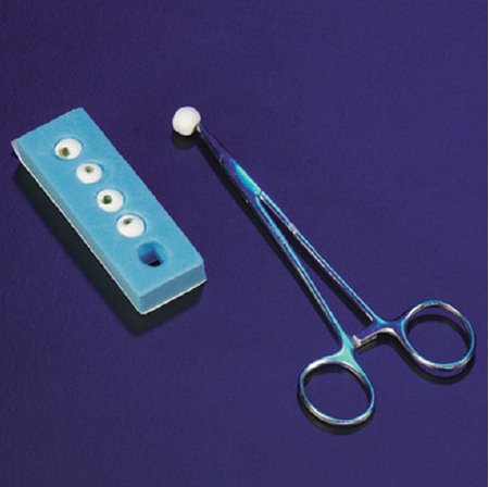 DeRoyal Hard Dissector Surgical Sponge X-Ray Detectable Gauze 3/8 Inch Diameter 5 Count Foam Count Holder Sterile - Case of 50 - 30-115-CS