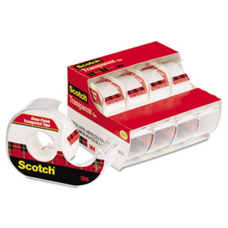 Scotch® Transparent Tape In Handheld Dispenser, 1" Core, 0.75" x 70.83 ft, Transparent, 4/Pack - Pack of 1 - MMM-4184-PK