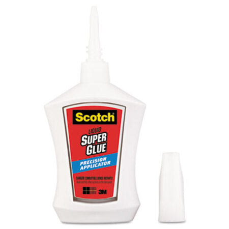 Scotch® Super Glue with Precision Applicator, 0.14 oz, Dries Clear - Each - MMM-AD124-EA