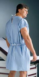 Graham Medical Products Patient Exam Gown Medium / Large Blue Disposable - Case of 50 - 70222N-CS