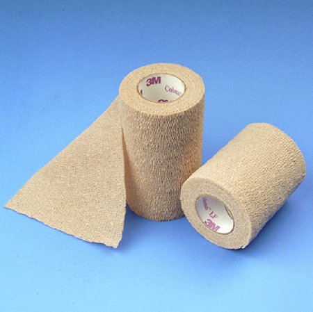 DeRoyal Cohesive Bandage 3M™ Coban™ 4 Inch X 5 Yard Self-Adherent Closure Tan Sterile Standard Compression - Case of 20 - 30-404-CS