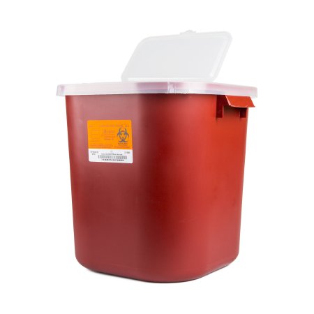 Medegen Medical Products LLC Sharps Container Sharps® Red Base 14 H X 13-3/4 W X 13-3/4 D Inch Horizontal Entry 8 Gallon - Each - 8705-EA