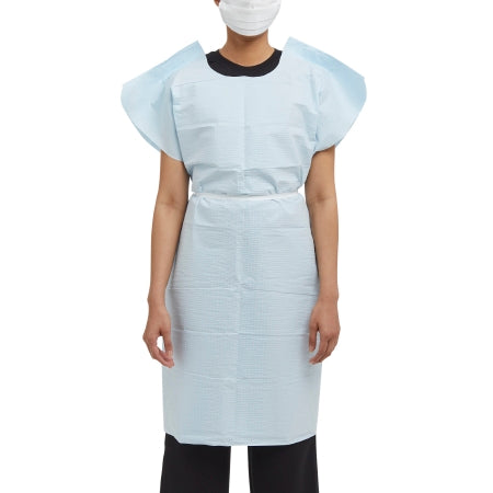 Graham Medical Products Patient Exam Gown Medium / Large Blue Disposable - Case of 50 - 70229N-CS