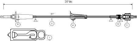ICU Medical Primary IV Administration Set ICU Gravity 2 Ports 15 Drops / mL Drip Rate With Filter 37 Inch Tubing - Case of 25 - SF3258-15HC-CS