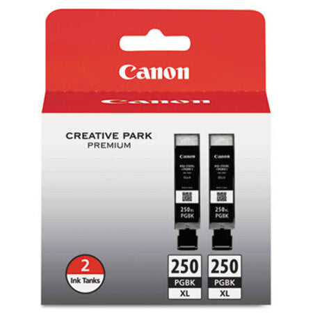 Canon® 6432B004 (PGI-250XL) ChromaLife100+ High-Yield Ink, 500 Page-Yield, Black, 2/Pack - Pack of 1 - CNM-6432B004-PK