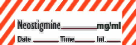 Precision Dynamics Drug Label Timemed Anesthesia Label Tape Neostigmine mg/mL Date_Time_Int_ Red / White 1/2 X 1-1/2 Inch - Roll of 1 - ANS-15-RL