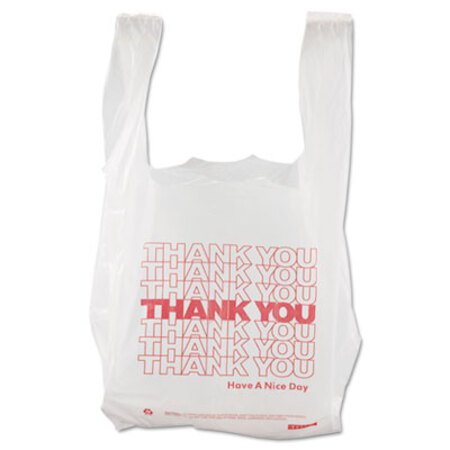 Barnes Paper Company Thank You High-Density Shopping Bags, 8" x 16", White, 2,000/Carton - CT/1 - BPC-8416THYOU-CT
