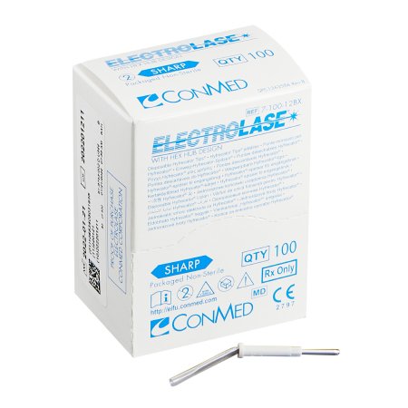Conmed Blade Electrode Electrolase® Stainless Steel Sharp Blade Tip Disposable NonSterile - Box of 100 - 7-100-12CS-BX
