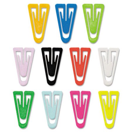 GEM® Plastic Paper Clips, Medium, Smooth, Assorted Colors, 500/Box - Box of 1 - GEM-PC0300-BX