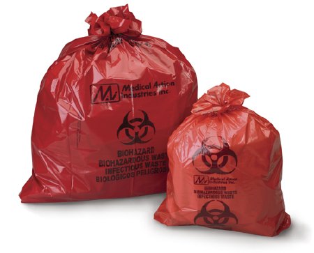 Medegen Medical Products LLC Biohazard Waste Bag Medegen Medical Products 30 gal. Red Bag Polyethylene 30-1/2 X 41 Inch - Case of 250 - 117-CS
