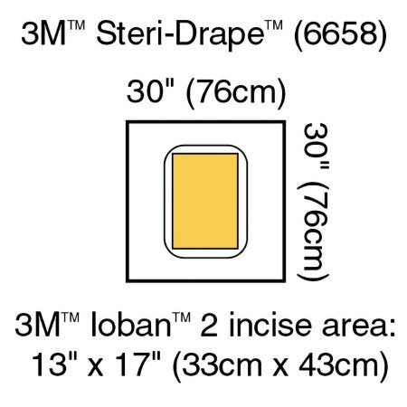 3M Surgical Drape 3M™ Steri-Drape™ Large Pouch with Incise Film 30 W X 30 L Inch Sterile - Case of 20 - 6658-CS