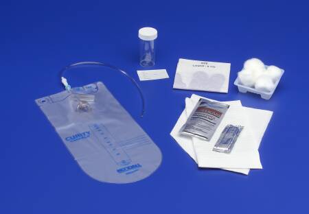 Cardinal Intermittent Catheter Tray Curity™ Closed System / Urethral 14 Fr. Without Balloon Vinyl - Case of 20 - 2480--CS