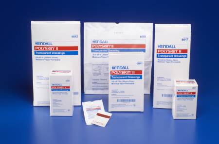 Cardinal Transparent Film Dressing Kendall™ 1-1/2 X 1-1/2 Inch 2 Tab Delivery Square Sterile - Case of 400 - 6651--CS