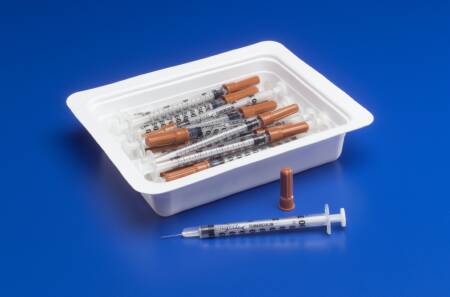 Cardinal Standard Allergy Tray Monoject™ 0.5 mL 1/2 Inch 28 Gauge NonSafety Regular Wall - Case of 40 - 8881500501-CS