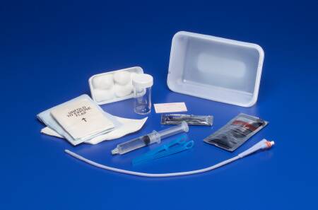 Cardinal Indwelling Catheter Tray Dover™ Foley 18 Fr. 5 cc Balloon Silicone - Case of 20 - 8887600784-CS