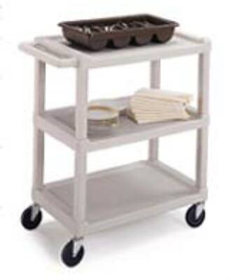 Lakeside Manufacturing Utility Cart Polyethylene 17.125 X 31.5 X 34.875 Inch Beige 16 X 24 Inch Shelves - Each - 2000-EA