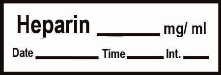 Precision Dynamics Drug Label Timemed Anesthesia Label Heprarin_mg/mL Date_Time_Int- White 1/2 X 1-1/2 Inch - Roll of 1 - AN-10-RL