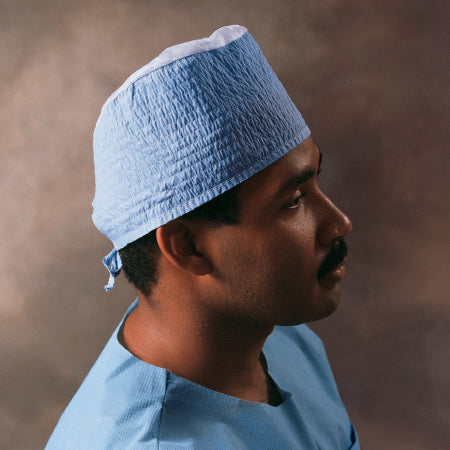 O&M Halyard Inc Surgeon Cap One Size Fits Most Blue Tie Closure - Box of 100 - 69240-BX