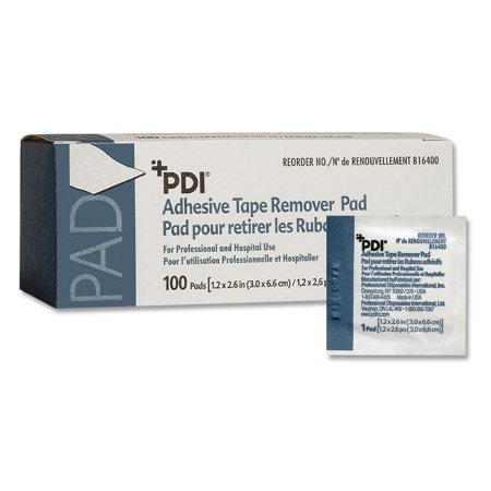Professional Disposables Adhesive Remover PDI® Pad 100 per Box - Box of 100 - B16400-BX