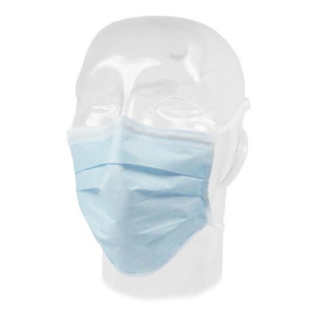 Aspen Surgical Products Surgical Mask Comfort-Plus™ Pleated Tie Closure One Size Fits Most Blue NonSterile Not Rated Adult - Box of 50 - 65-3112-BX