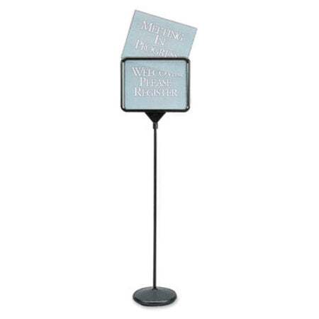 Quartet® Sign(ware) Pedestal Sign, 14 x 11, Assorted Signage, Black Frame - Each - QRT-3655-EA