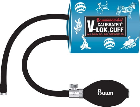 W.A. Baum Reusable Blood Pressure Cuff and Bulb Calibrated® V-Lok® 10 to 19 cm Limb Polyester Fabric Cuff Infant Cuff - Each - 1822D-EA