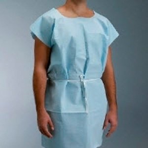 Graham Medical Products Patient Exam Gown Medium / Large Blue Disposable - Case of 50 - 70220N-CS