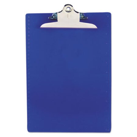 Saunders Recycled Plastic Clipboard with Ruler Edge, 1" Clip Capacity, Holds 8.5 x 11 Sheets, Blue - Each - SAU-21602-EA