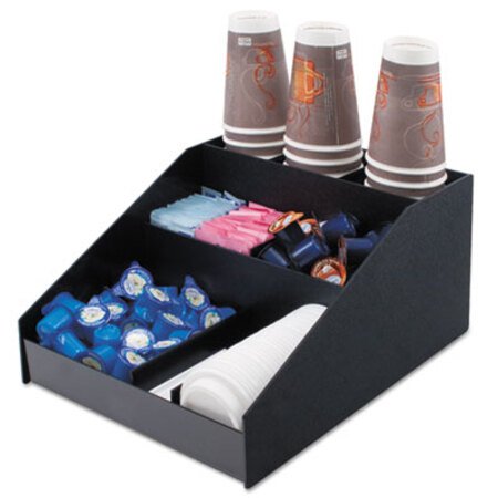 Vertiflex® Commercial Grade Horizontal Condiment Organizer, 9 Compartments, 12 x 16 x 7.5, Black - Each - VRT-VFCC1200-EA