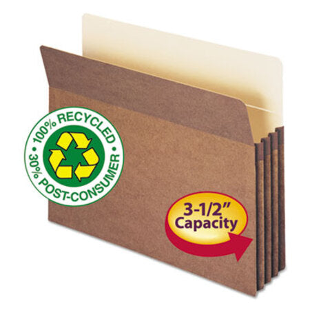 Smead™ Recycled Top Tab File Pockets, 3.5" Expansion, Letter Size, Redrope, 25/Box - Box of 1 - SMD-73205-BX