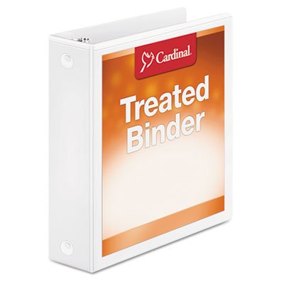 Cardinal® Treated Binder ClearVue Locking Round Ring Binder, 3 Rings, 2" Capacity, 11 x 8.5, White - Each - CRD-32220-EA